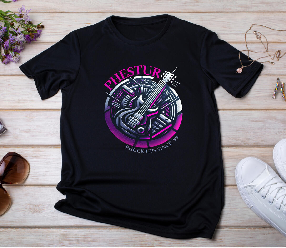 Unisex T with Pink Phestur Logo